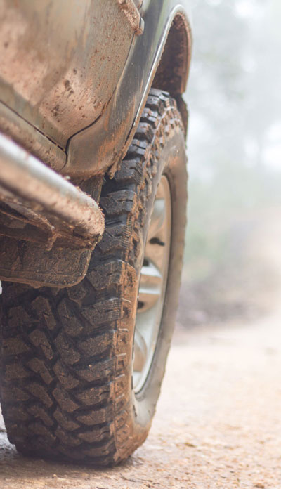 Off road tires on 4wd car